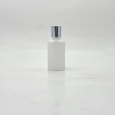50ml Oval Bottle Clear - Press Lid Silver