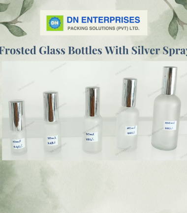 Frosted Glass Bottles With Silver Spray