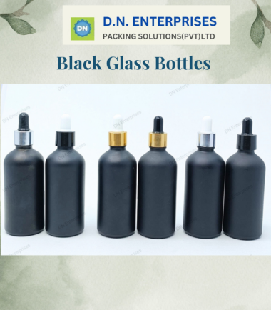 Black Glass Bottles With Droppers