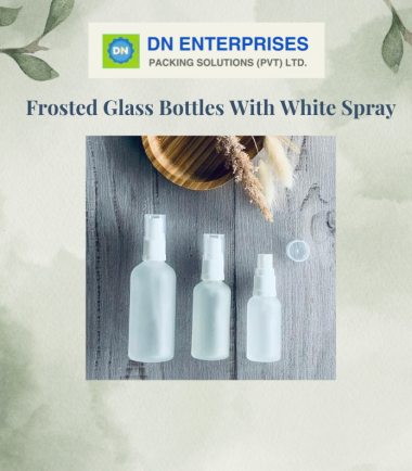 Frosted Glass Bottles With White Spray