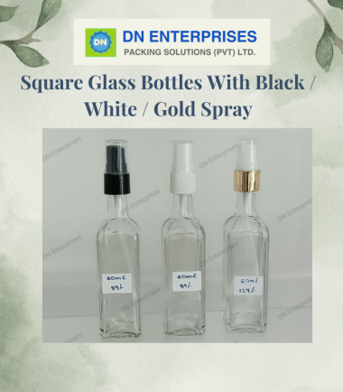 Square Glass Bottles With Spray