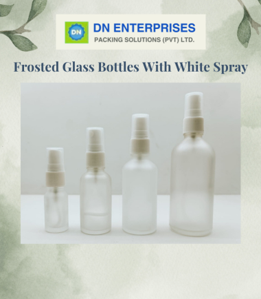 Frosted Glass Bottles With White Spray