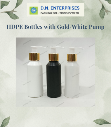 HDPE Bottles With Gold / White Pump