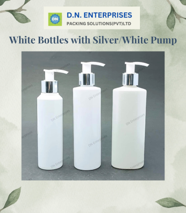 White Bottles With Silver / White Pump