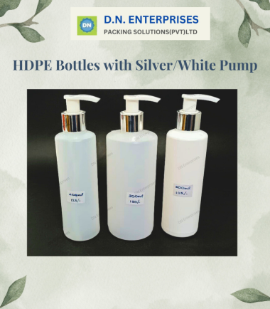 HDPE Bottles With Silver / White Pump