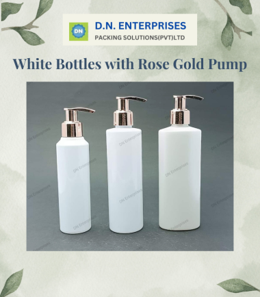 White Bottles With Rose Gold Pump